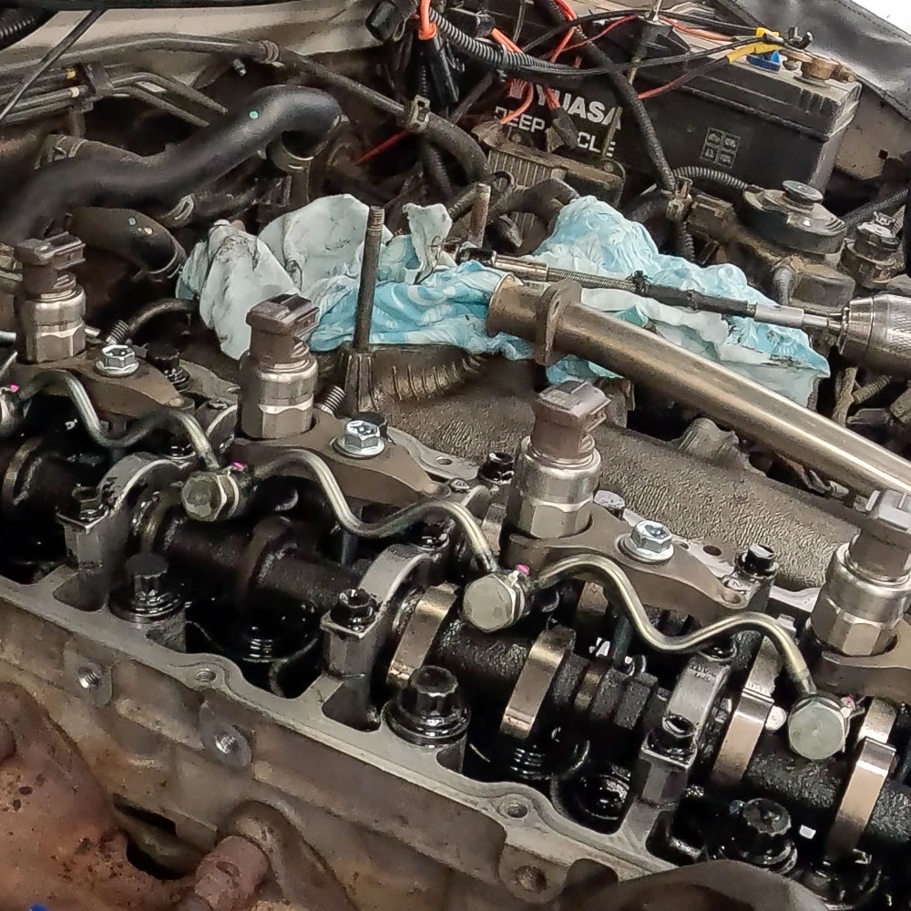 Installation of new diesel injectors