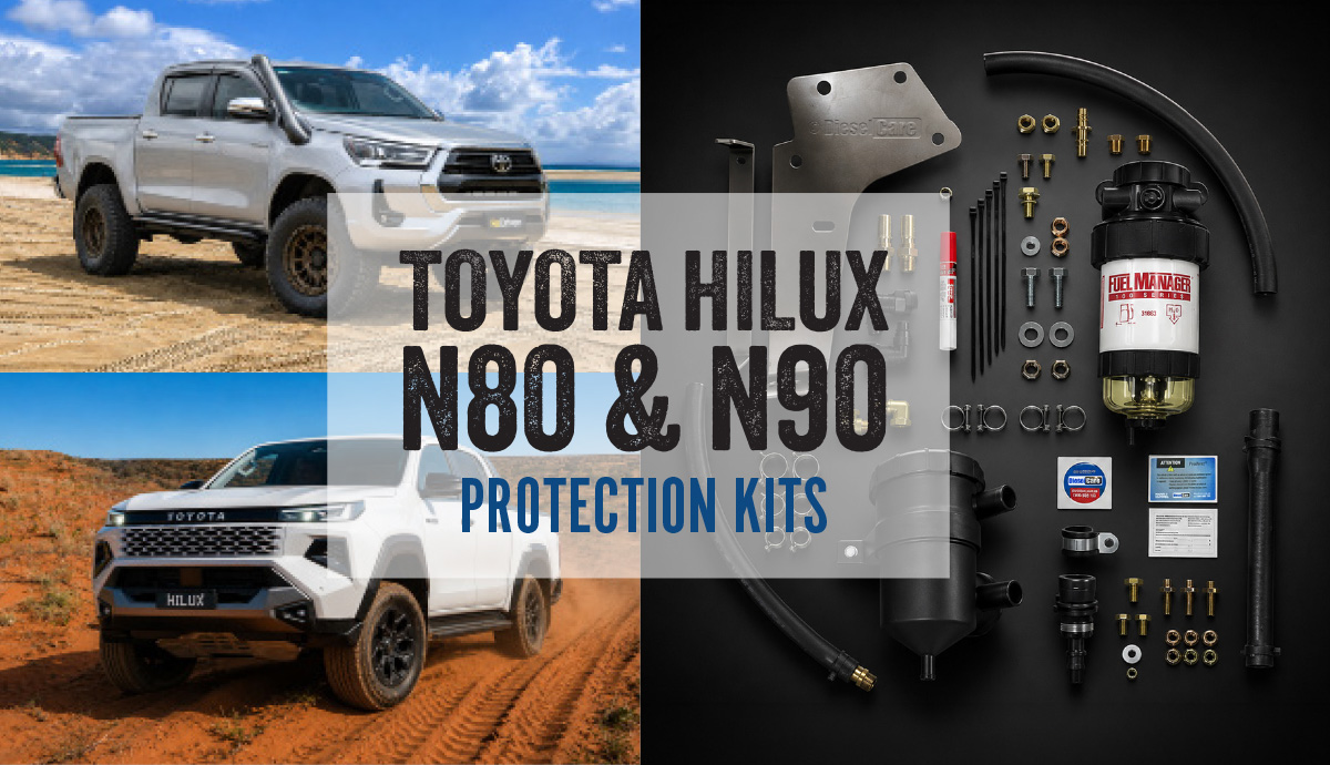 Diesel Care Toyota Hilux N80 and N90 Fuel Manager fuel filter kits, ProVent catch can kits and dual kits